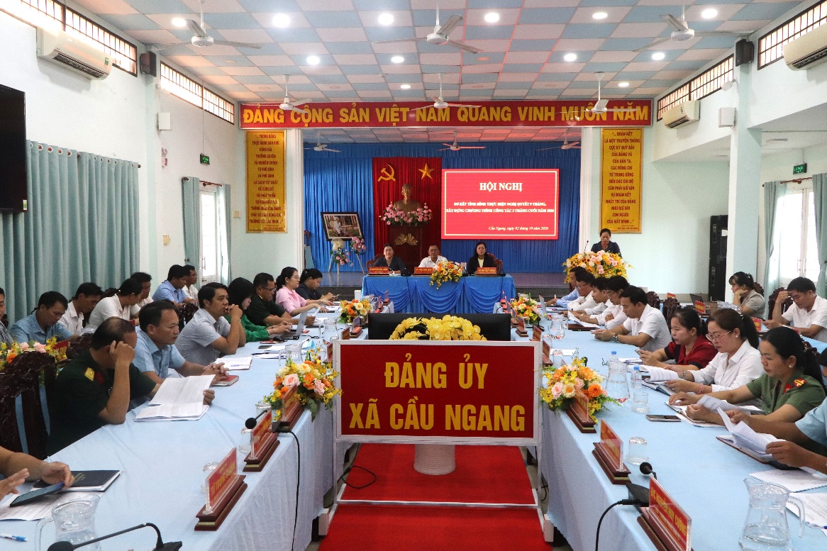Đảng bộ xã Cầu Ngang sơ kết tình hình thực hiện Nghị quyết 9 tháng đầu năm 2026