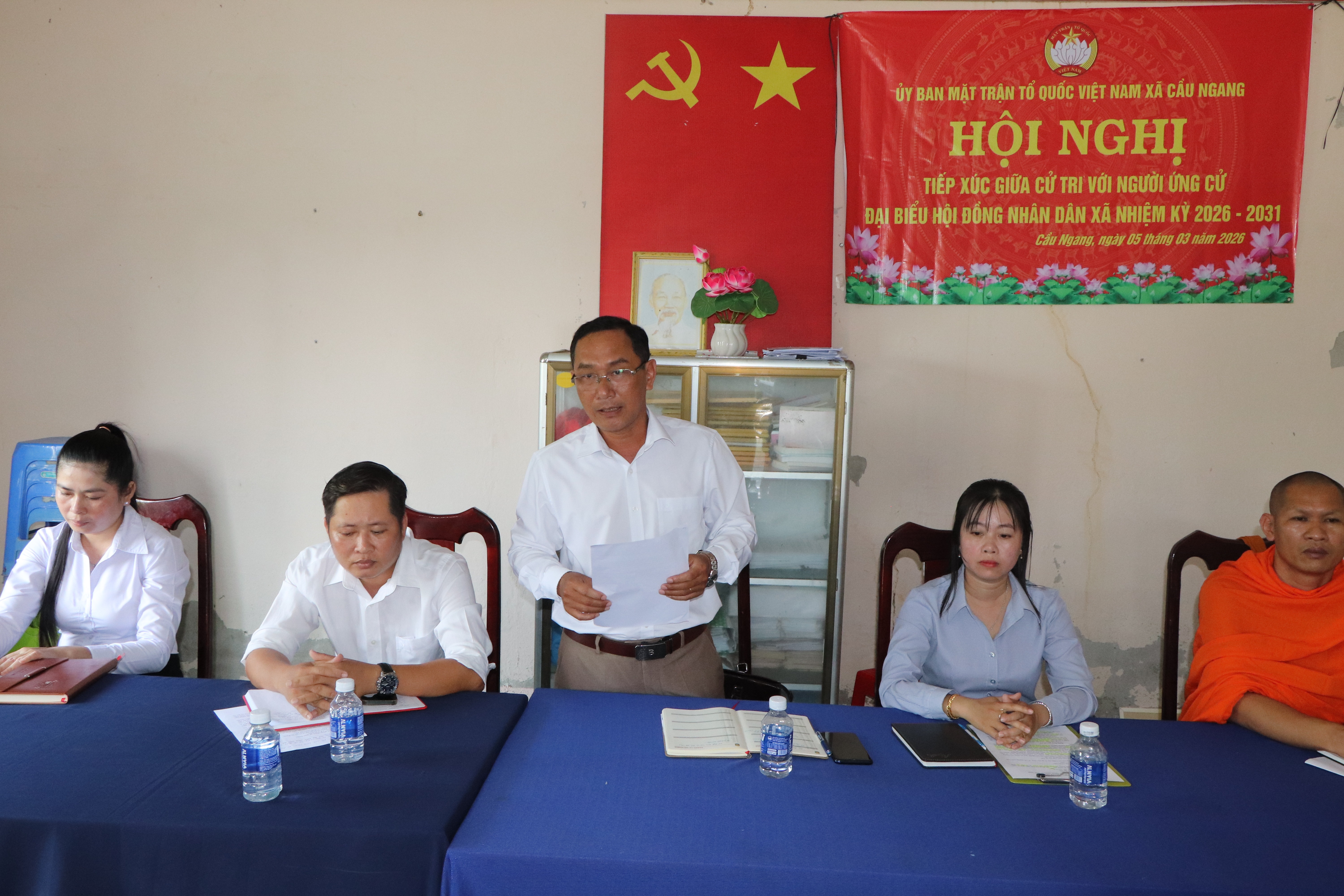 Cầu Ngang ứng cử viên đại biểu HĐND xã thuộc đơn vị bầu cử số 06 tiếp xúc cử tri vận động bầu cử tại ấp Hòa Thịnh