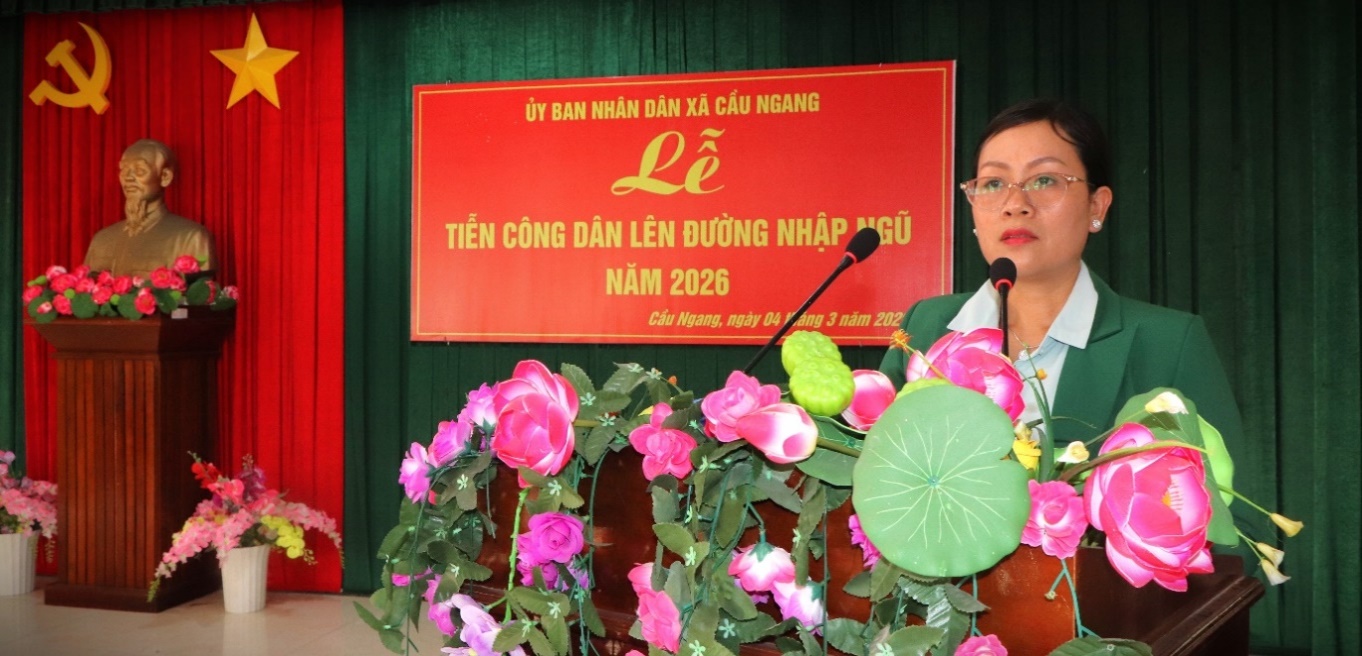 Xã Cầu Ngang  tổ chức Lễ tiễn công dân lên đường nhập ngũ năm 2026