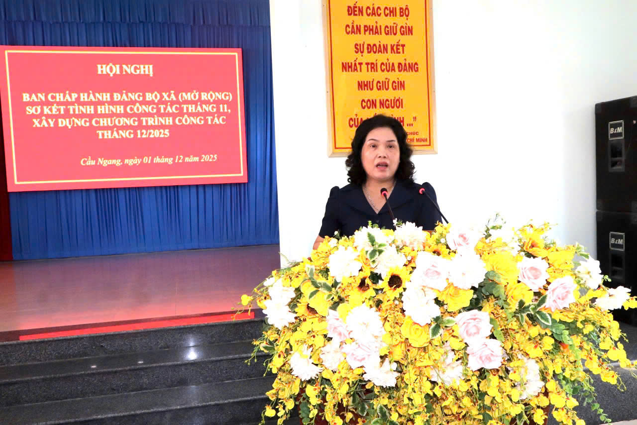 Đảng bộ xã Cầu Ngang triển khai chương trình công tác tháng 12/2025
